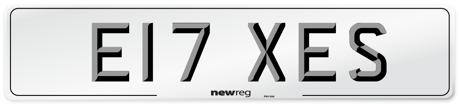 E17 XES Number Plate from New Reg